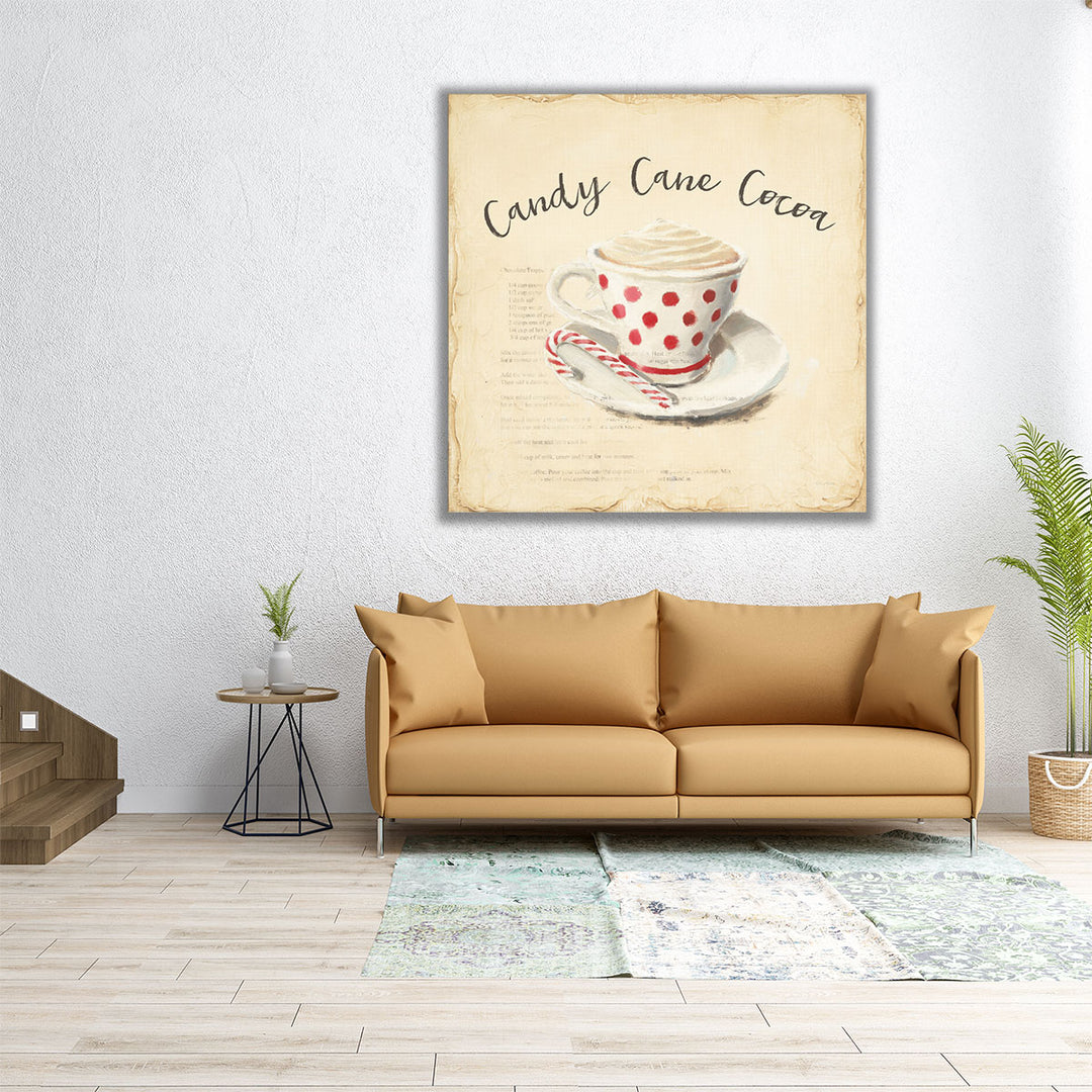 Creme de Noel Candy Cane - Canvas Print Wall Art