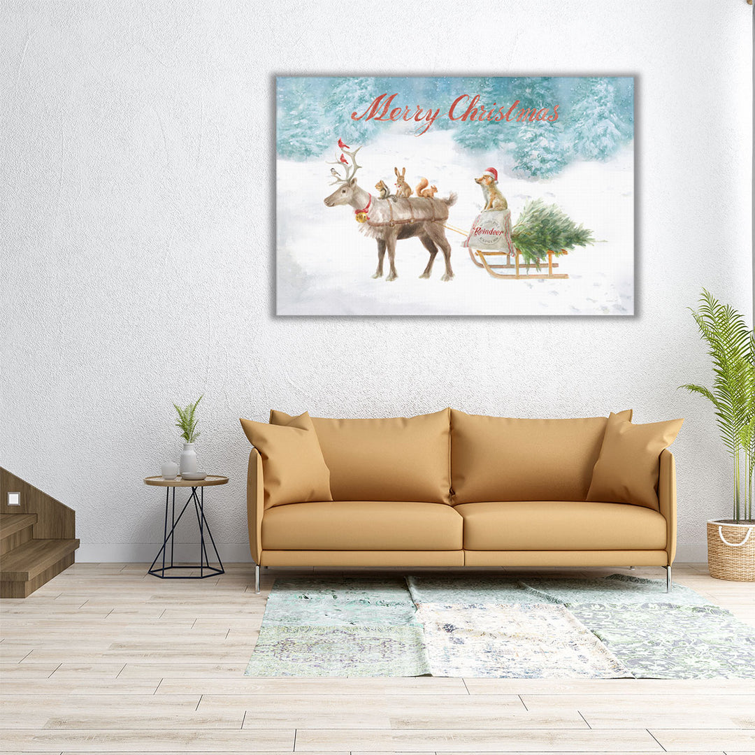 Woodland Celebration I Christmas - Canvas Print Wall Art