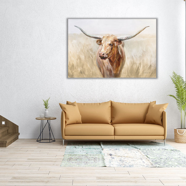 Big Sky Longhorn - Canvas Print Wall Art