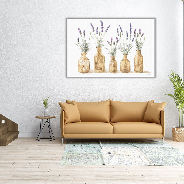 Lavender in Amber Glass - Canvas Print Wall Art