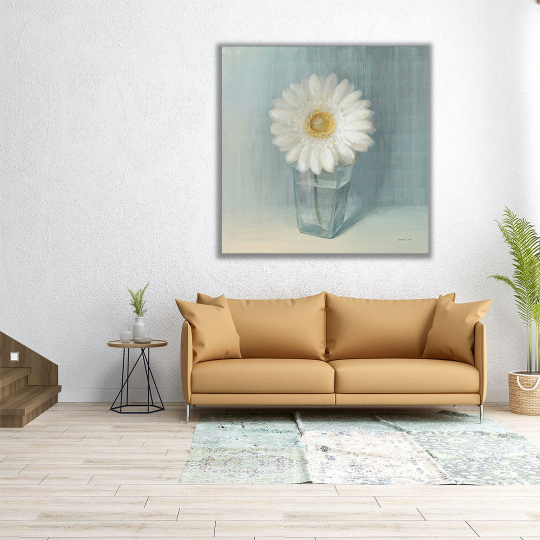 Single White Daisy - Canvas Print Wall Art