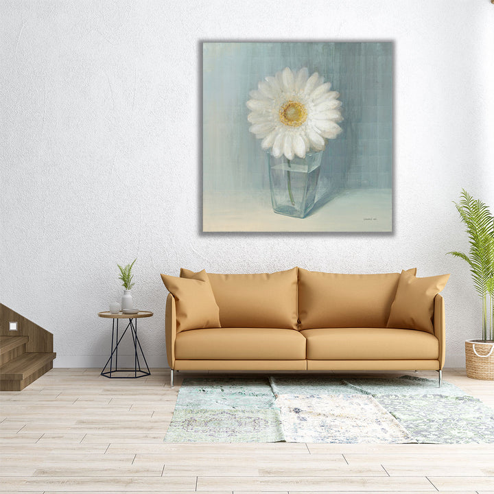 Single White Daisy - Canvas Print Wall Art