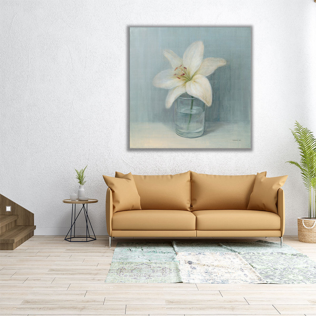 Single White Lily - Canvas Print Wall Art