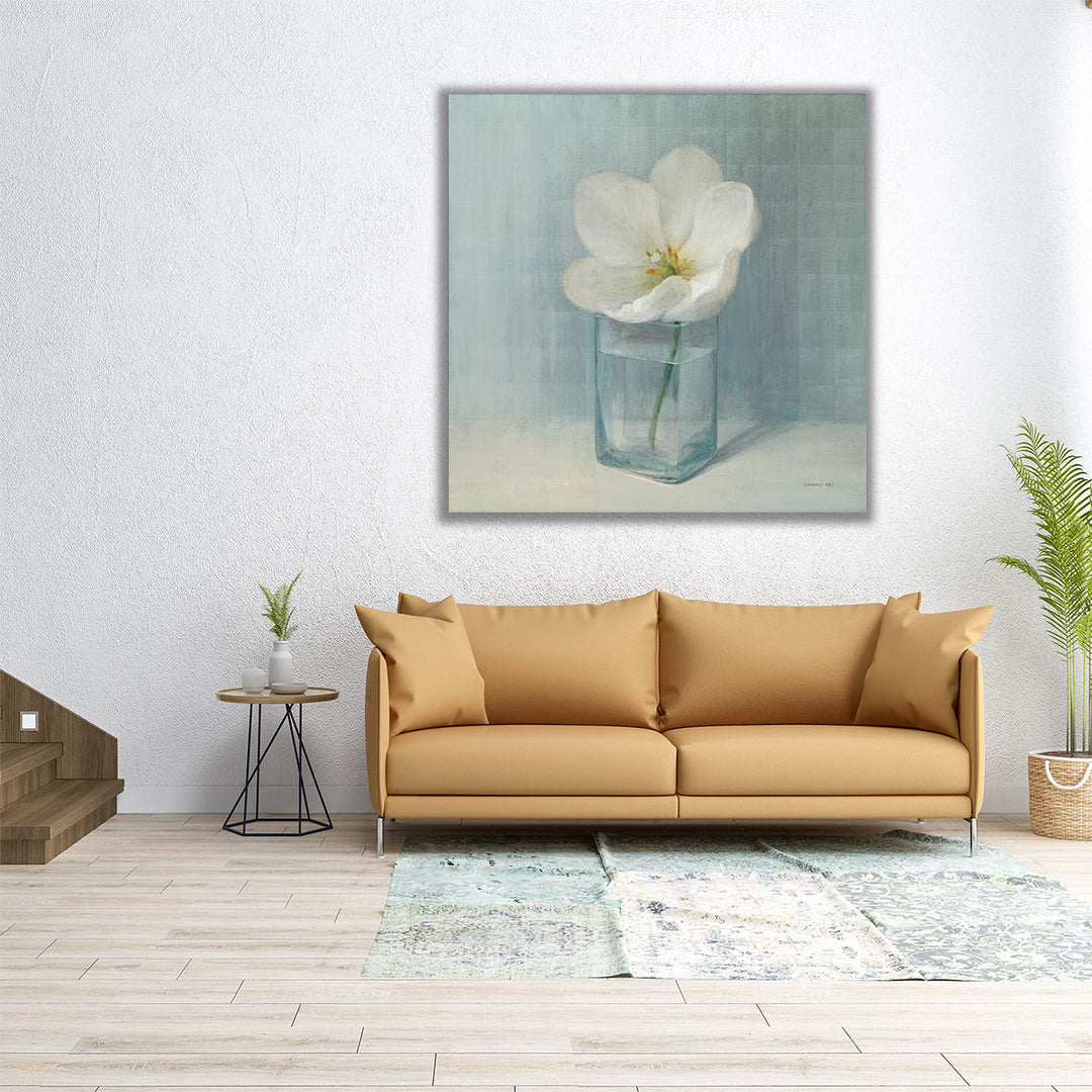 Single White Tulip - Canvas Print Wall Art