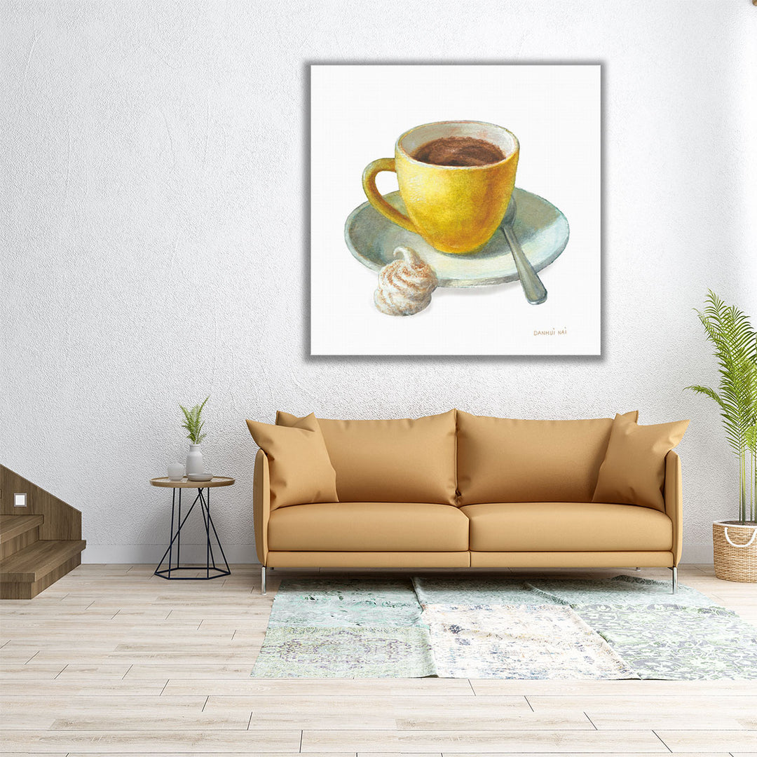 Wake Me Up Coffee IV on White - Canvas Print Wall Art