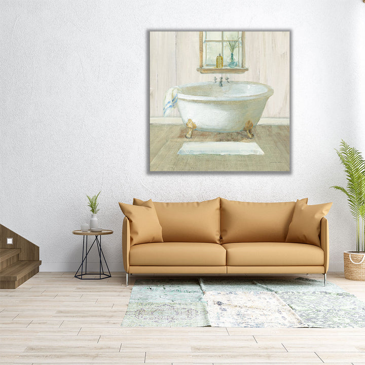 Farmhouse Bathtub - Canvas Print Wall Art