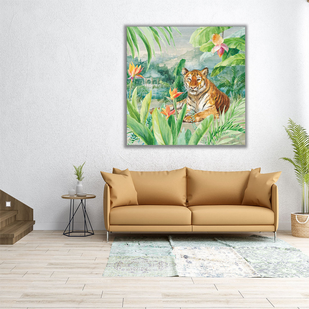 Lounging Tiger - Canvas Print Wall Art