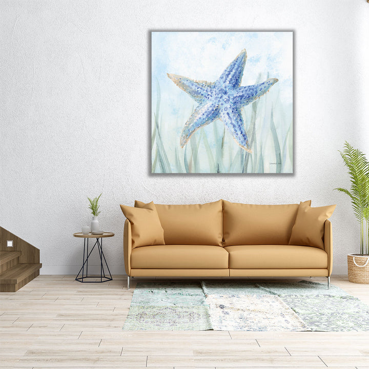 Undersea Starfish Seaweed - Canvas Print Wall Art