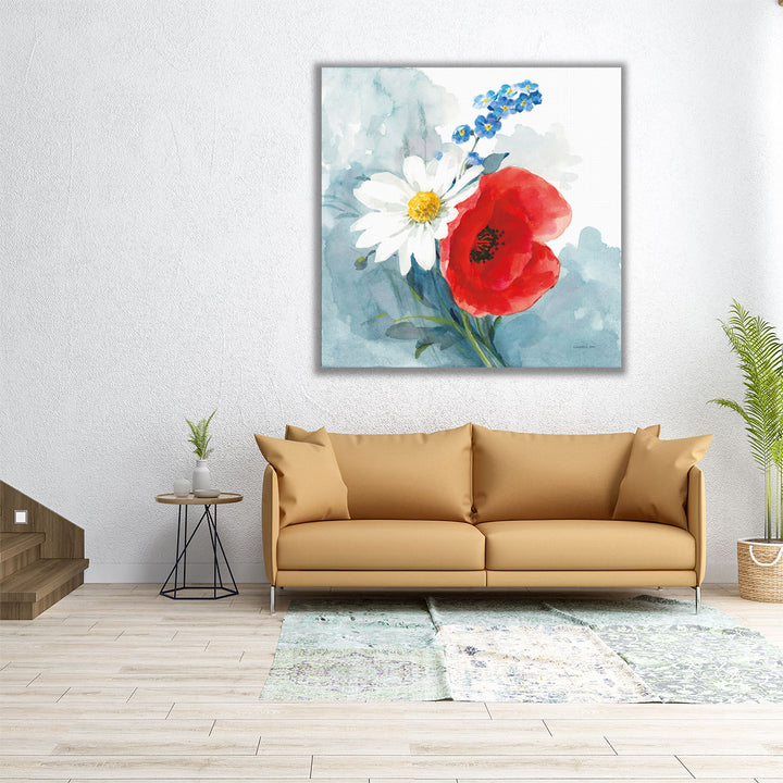 Red White and Bloom - Canvas Print Wall Art