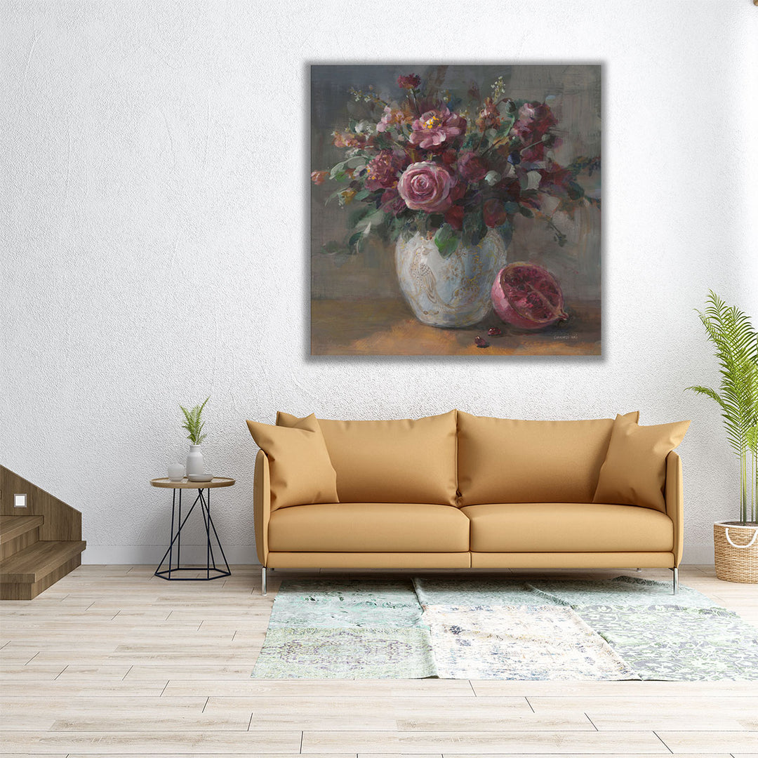 Moody Rich Fall Florals - Canvas Print Wall Art