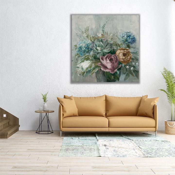 Natural Elegance Fall Dark on Gray - Canvas Print Wall Art