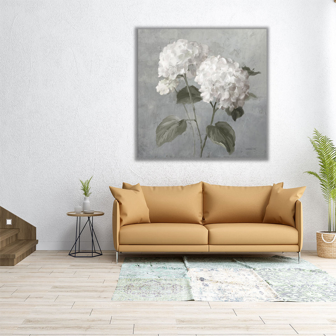 White Hydrangeas - Canvas Print Wall Art