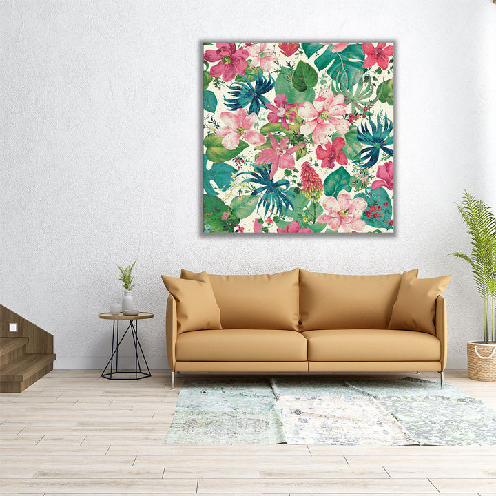 Tropical Dream Bright on Cream I - Canvas Print Wall Art