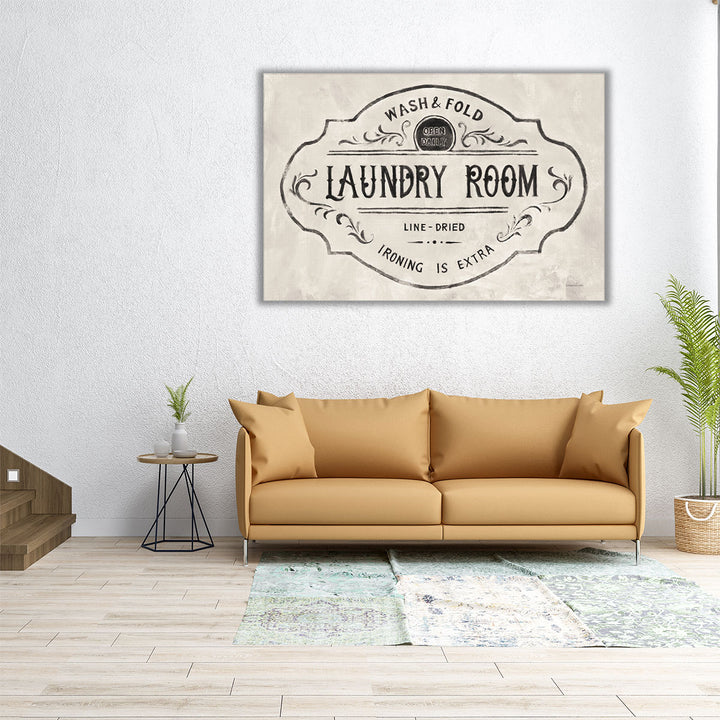 Laundry Day VIII Black and White - Canvas Print Wall Art