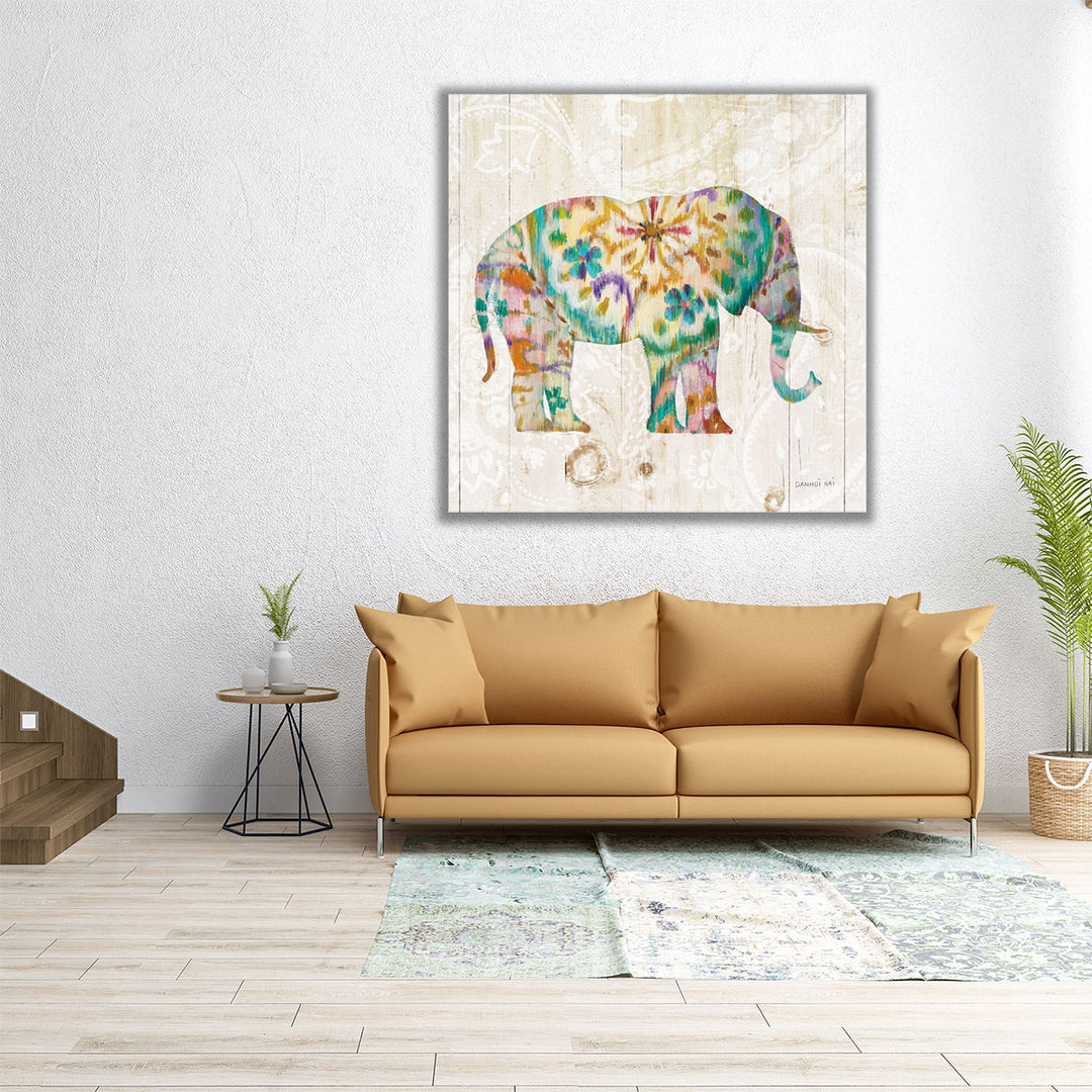 Boho Paisley Elephant I - Canvas Print Wall Art