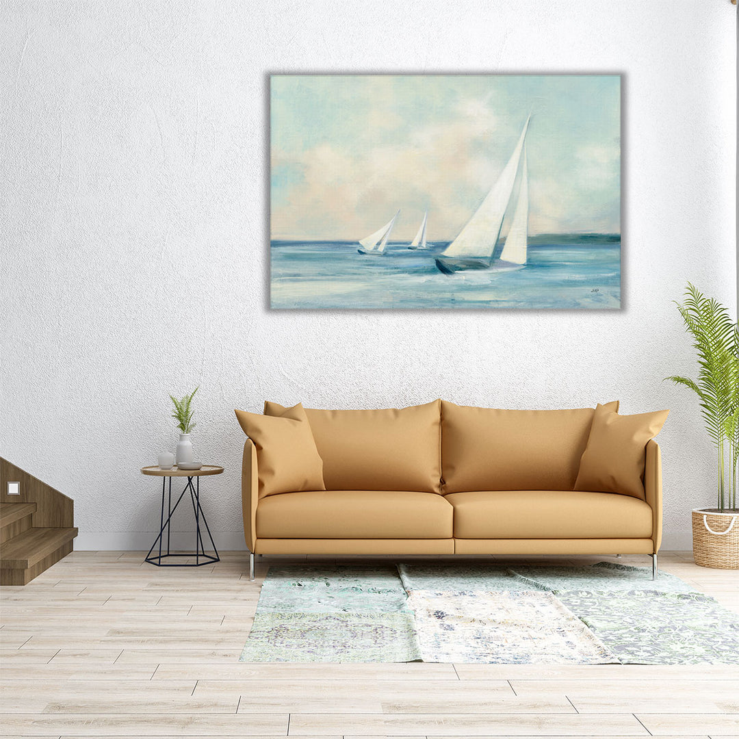 Sailboats at Sunrise - Canvas Print Wall Art