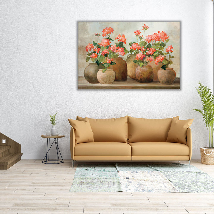 Cottage Geraniums - Canvas Print Wall Art