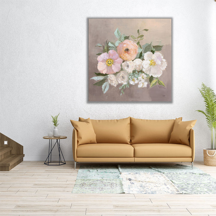 Pale Floral Spray II - Canvas Print Wall Art