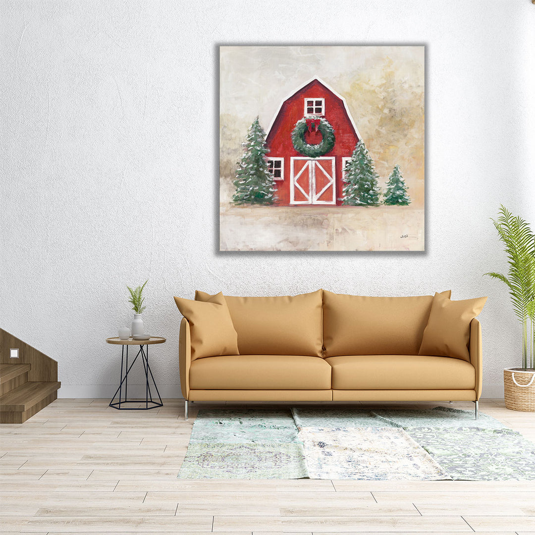 December Barn - Canvas Print Wall Art