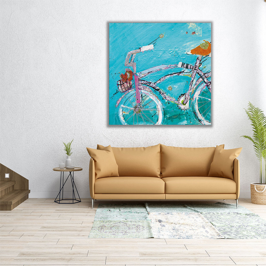 Ride Blue Pink - Canvas Print Wall Art