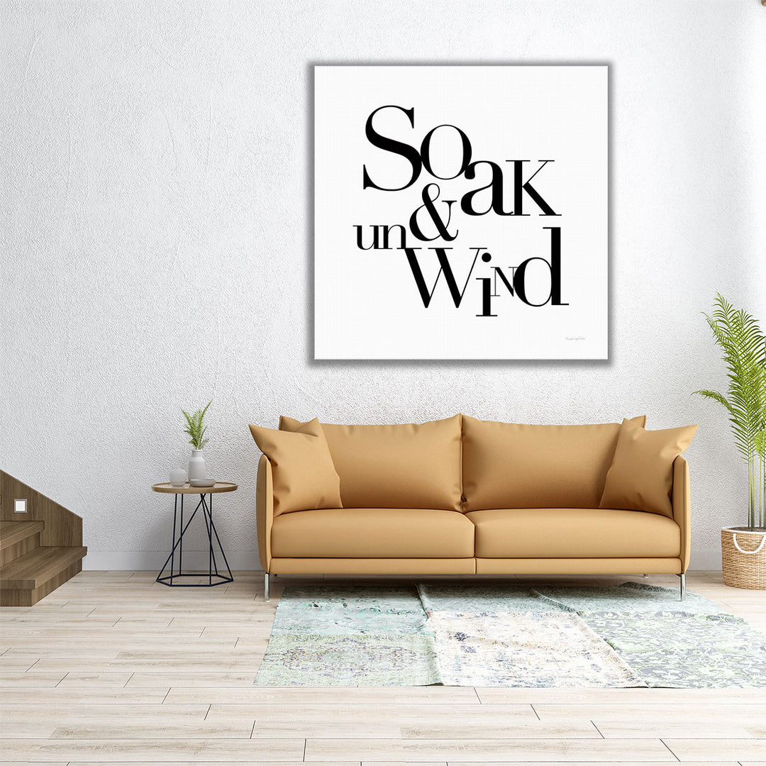 Soak and Unwind Black and White - Canvas Print Wall Art