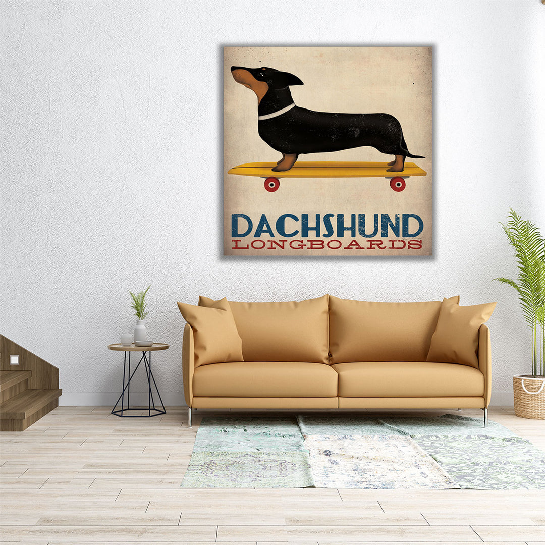 Dachshund Longboards - Canvas Print Wall Art