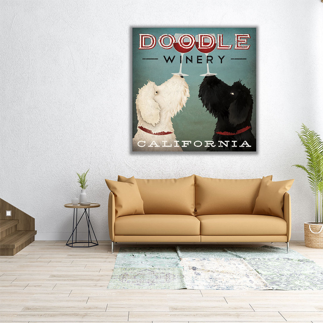 Doodle Wine - Canvas Print Wall Art