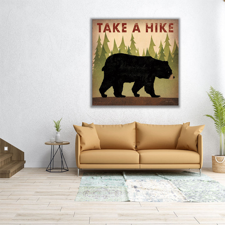 Take a Hike Black Bear - Canvas Print Wall Art