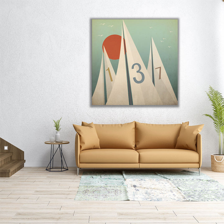 Sails VII with Sun - Canvas Print Wall Art