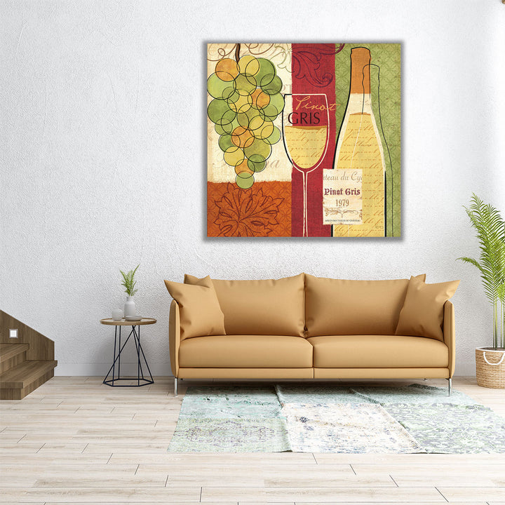 Wine and Grapes II - Canvas Print Wall Art