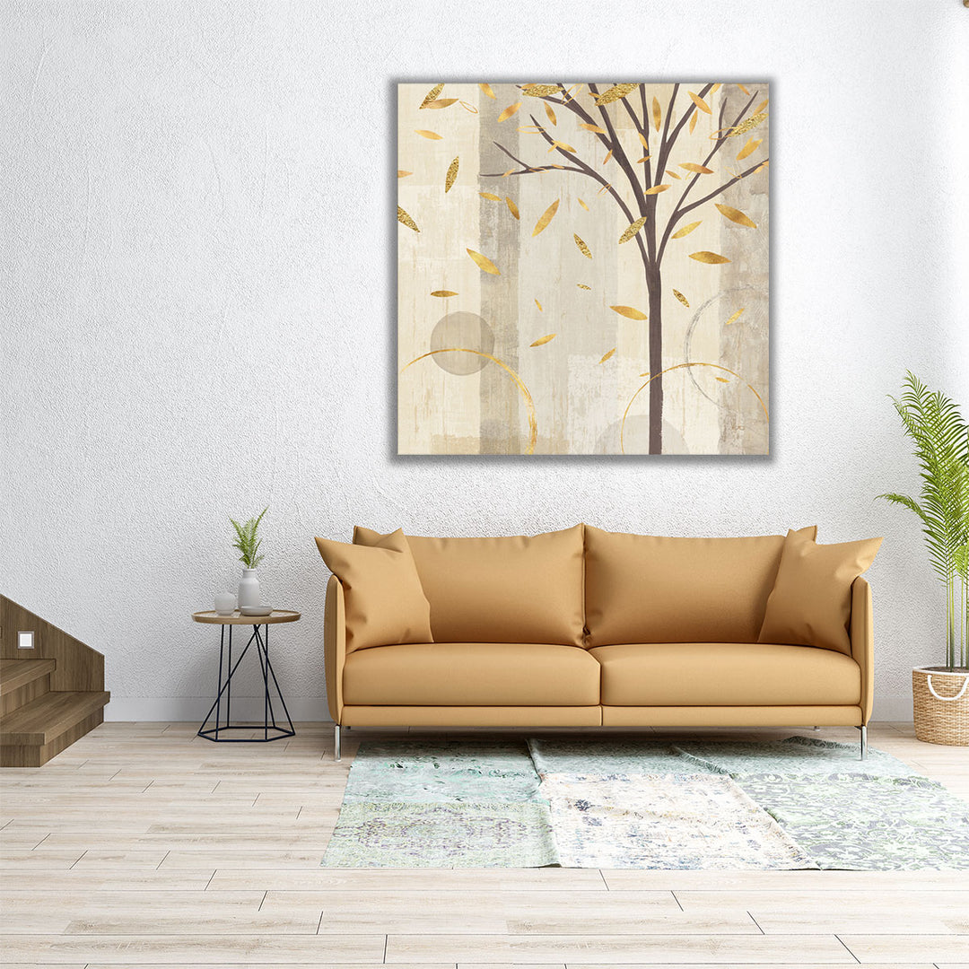 Watercolor Forest Gold III - Canvas Print Wall Art