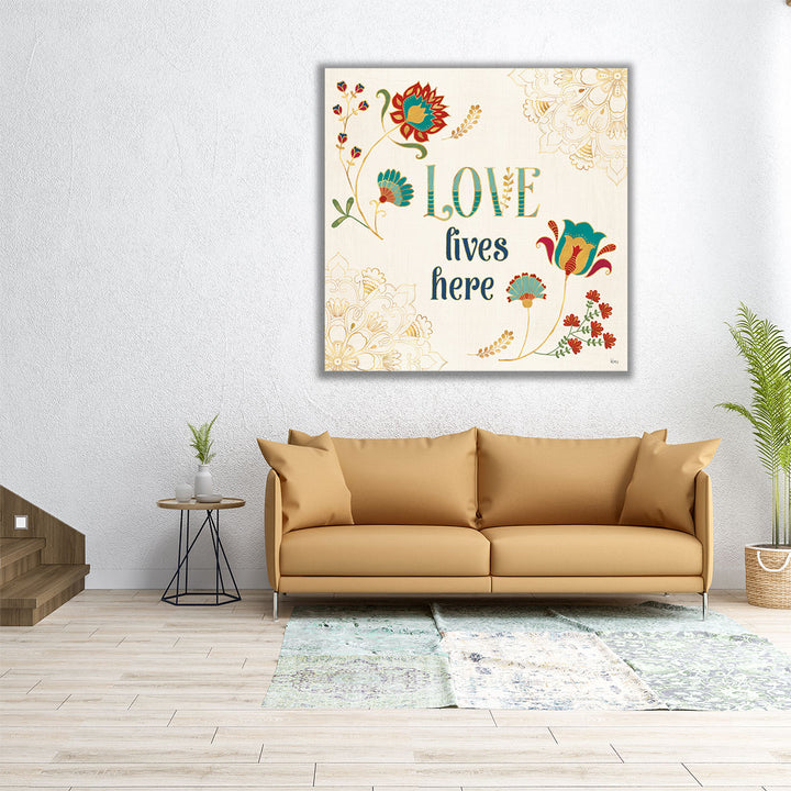 Folk Floral V - Canvas Print Wall Art