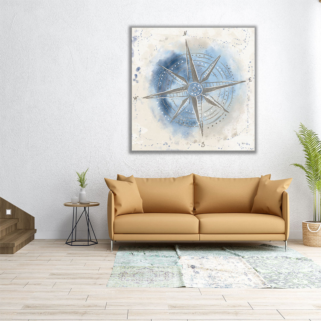 Explore the World II Blue Brown - Canvas Print Wall Art