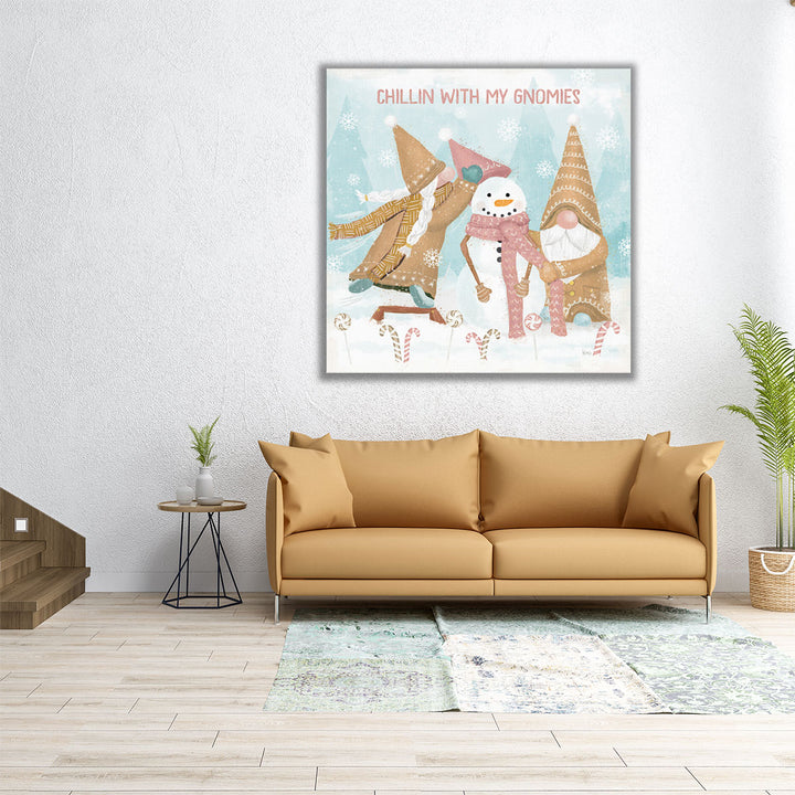 Gnome Sweet Gnome IV Blush - Canvas Print Wall Art