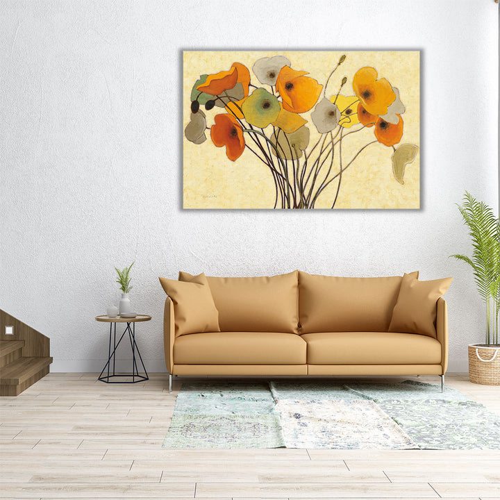 Pumpkin Poppies I - Canvas Print Wall Art