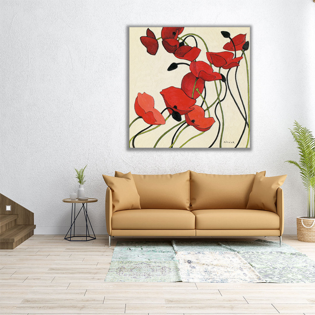 Poppies and Cream II - Canvas Print Wall Art