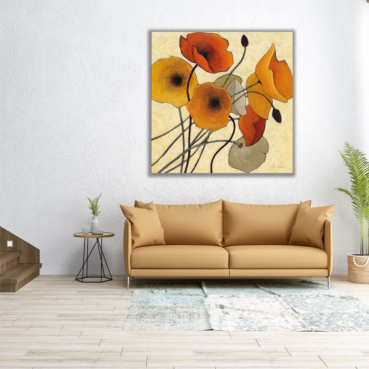 Pumpkin Poppies II - Canvas Print Wall Art