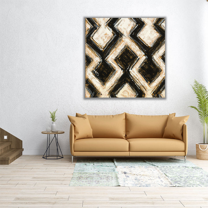 Black and Gold Geometric III - Canvas Print Wall Art