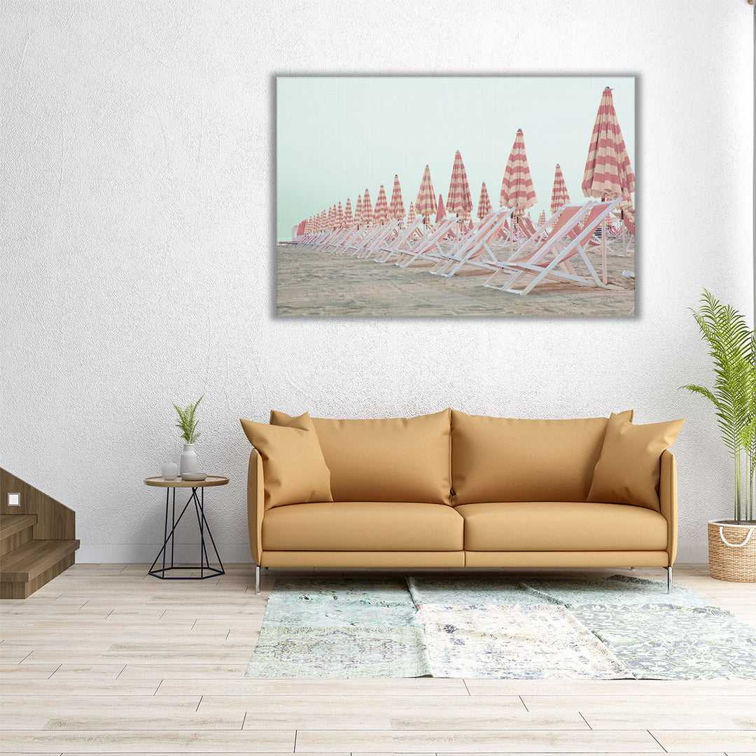 Pink Umbrellas - Canvas Print Wall Art