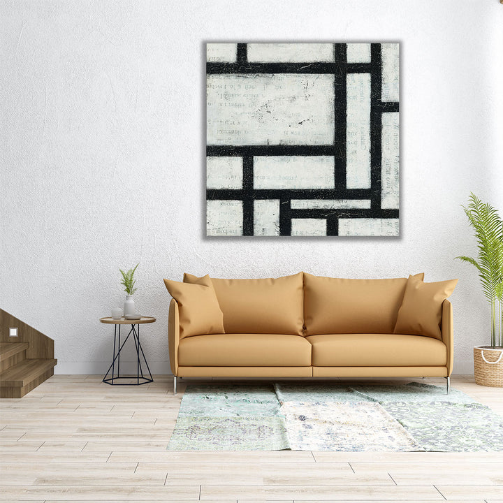 Labyrinth II Black and White - Canvas Print Wall Art