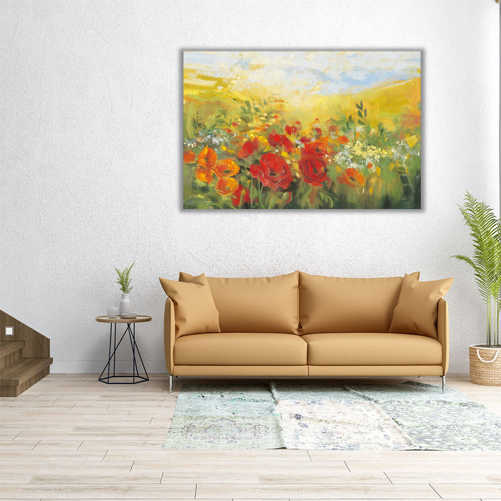 Oriental Poppy Field - Canvas Print Wall Art