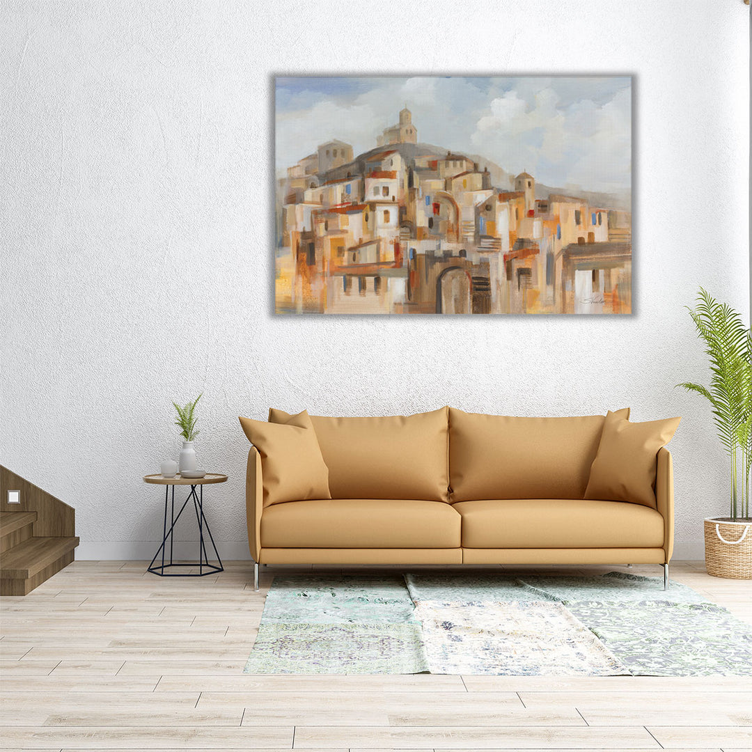 Town on the Hill - Canvas Print Wall Art