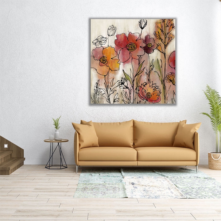 Contemporary Botanical Cream II - Canvas Print Wall Art