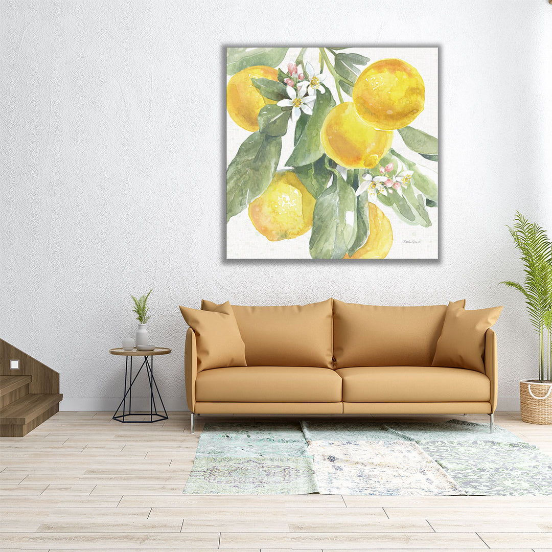 Citrus Charm Lemons II - Canvas Print Wall Art