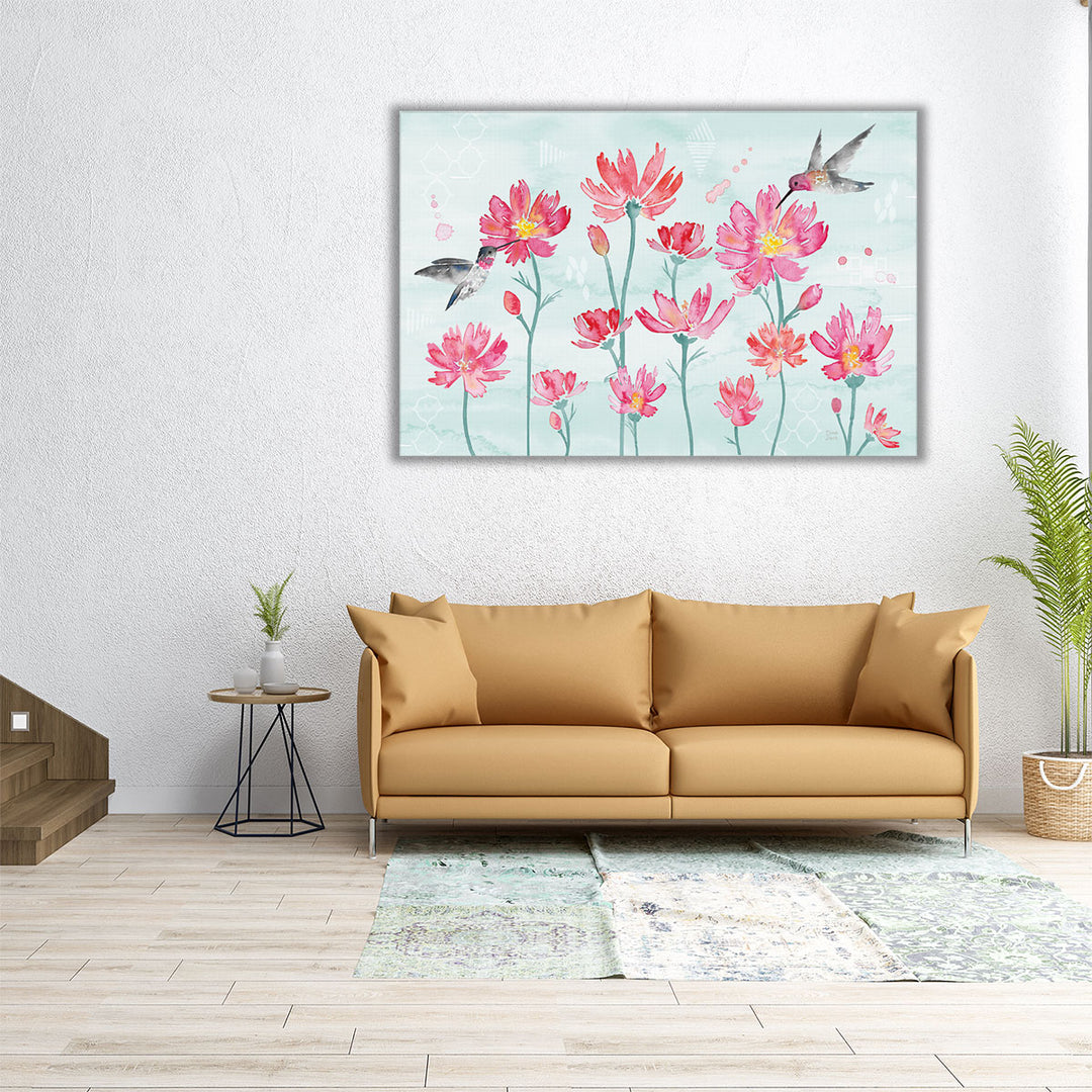 Flowers and Feathers I - Canvas Print Wall Art