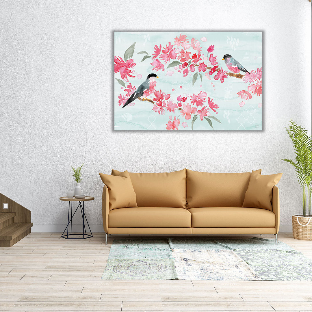 Flowers and Feathers II - Canvas Print Wall Art