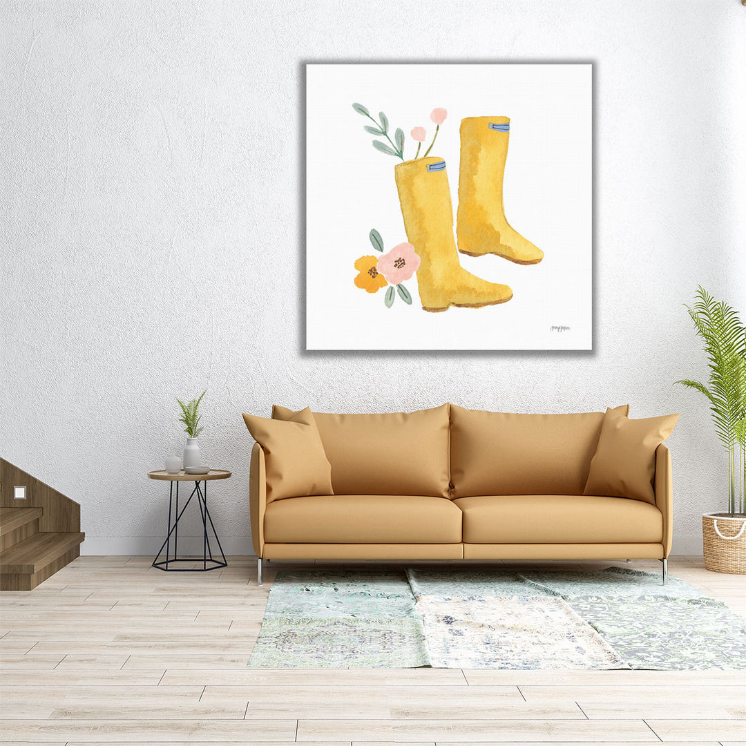 Life in Full Bloom Boots - Canvas Print Wall Art