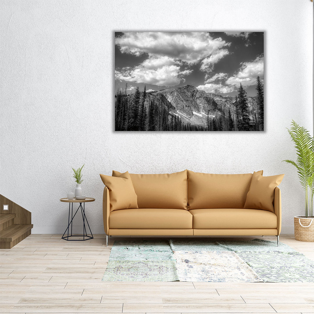 Wyoming Blues Black and White - Canvas Print Wall Art