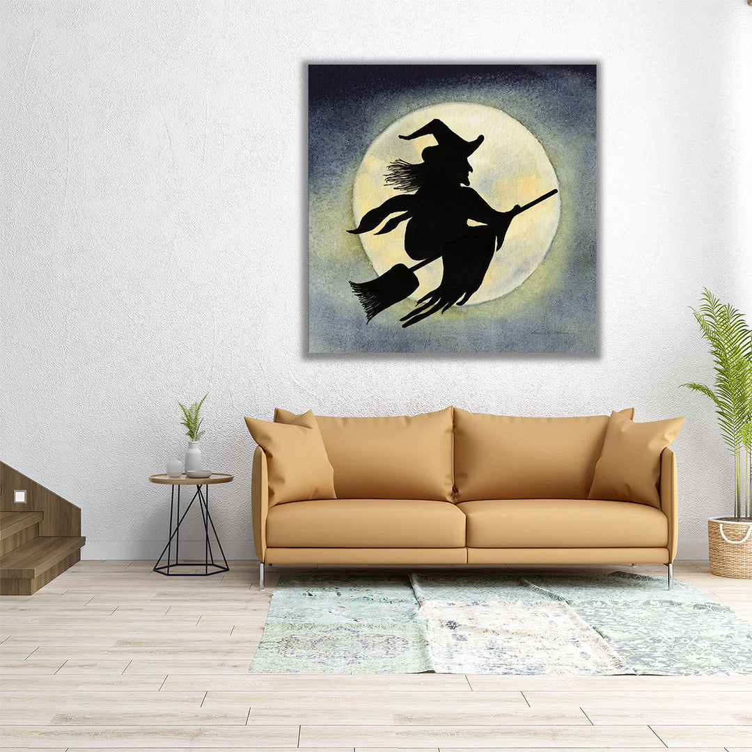 Haunting Halloween Night Witch - Canvas Print Wall Art