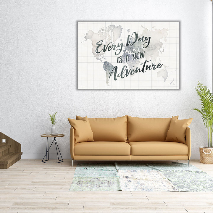 Watercolor Wanderlust World Adventure - Canvas Print Wall Art